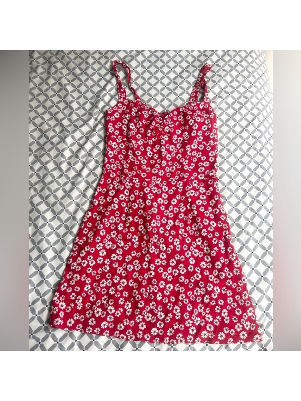 Reformation Red Floral Daisy Mini Dress